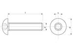 Šroub s půlkulatou hlavou na imbus 8 x 20 mm A2