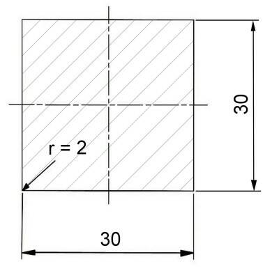 Čtvercová ocel plná 30 x 30 mm