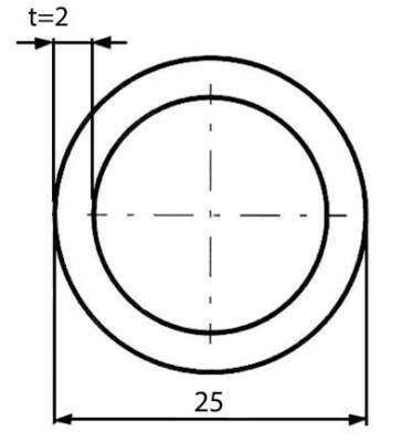 Trubka nerezová svařovaná 25 x 2 mm BRUS 240 AISI 304