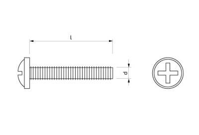 Šroub okrasný s půlkulatou hlavou s křížovou drážkou 4 x 25 mm Zn 4.8