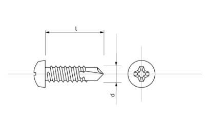 Šroub do plechu samovrtný s půlkulatou hlavou – 4,2 × 22 mm ZB