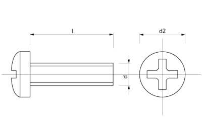 Šroub s půlkulatou hlavou s křížovou drážkou 6 x 50 mm Zn 4.8