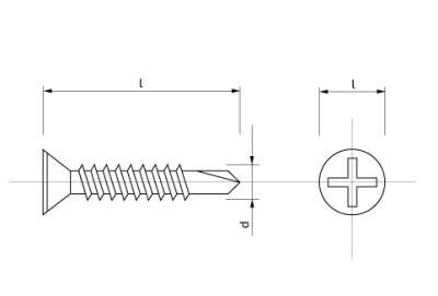 Šroub do plechu samovrtný se zápustnou hlavou – 4,2 × 45 mm ZB