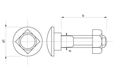 Šroub vratový s půlkulatou širokou hlavou DIN 603 – 8 × 50 mm ZB