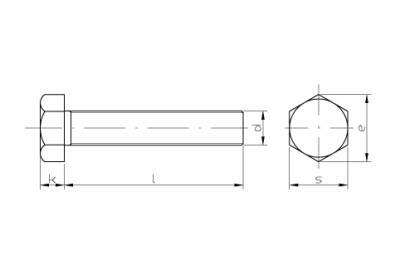 Šroub se šestihrannou hlavou a celým závitem BPÚ 8.8 – 6 × 40 mm